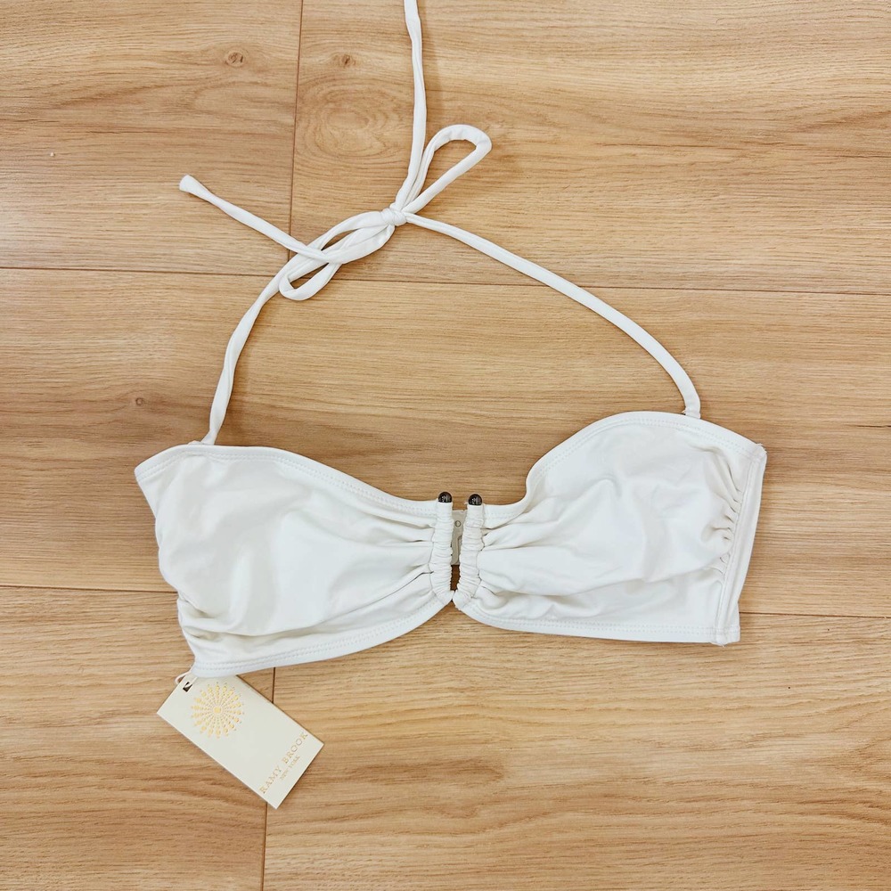 NWT Ramy Brook White Odele Halter Bikini Swim Top